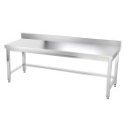 Table inox soubassement 1800 x 800 mm adossée avec renfort / GOLDINOX 