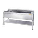 Plonge inox grande cuve 1000x600mm avec 1 bac PREMIUM - GOLDINOX