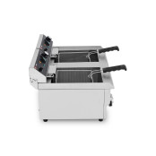 Friteuse électrique à poser professionnelle 13 + 13 Litres avec robinet de vidange (230V) IDEAL - GOLDINOX