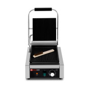 Contact Grill Panini Rainuré Haut et Bas - 235 x 225 mm / GOLDINOX