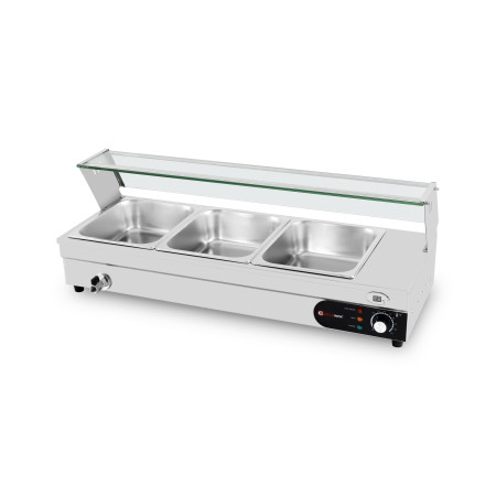 Bain marie professionnel avec robinet de vidange (3x GN1/2) PREMIUM - GOLDINOX