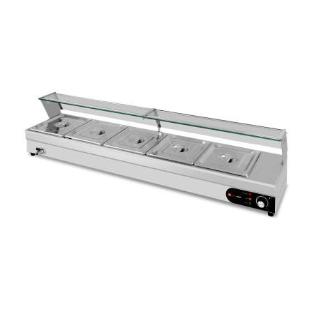 Bain marie professionnel avec robinet de vidange (5x GN1/2) PREMIUM - GOLDINOX