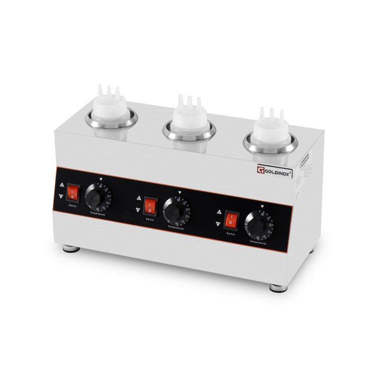 Chauffe-sauce électrique professionnel (3 bouteilles) PREMIUM - GOLDINOX