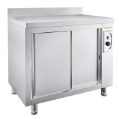 Meuble bas inox chauffant 1000 x 600 mm adossée PREMIUM / GOLDINOX