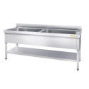 Plonge inox 2 grandes cuves - 2000 x 600 mm / GOLDINOX