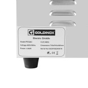 Plancha en acier lisse chromée électrique professionnelle 735x525 mm (400V) PREMIUM - GOLDINOX