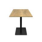 Table complète 60x60 cm Chêne avec pied de table noir / GOLDINOX