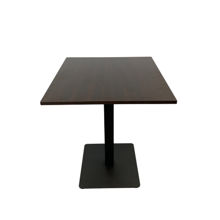 Table complète 60x60 cm Wengé avec pied de table noir / GOLDINOX