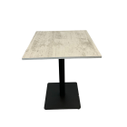 Table complète 60x60 cm Blanc Antique avec pied de table noir / GOLDINOX