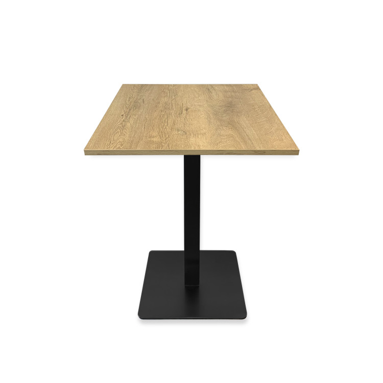Table complète 70x70 cm Chêne avec pied de table noir / GOLDINOX