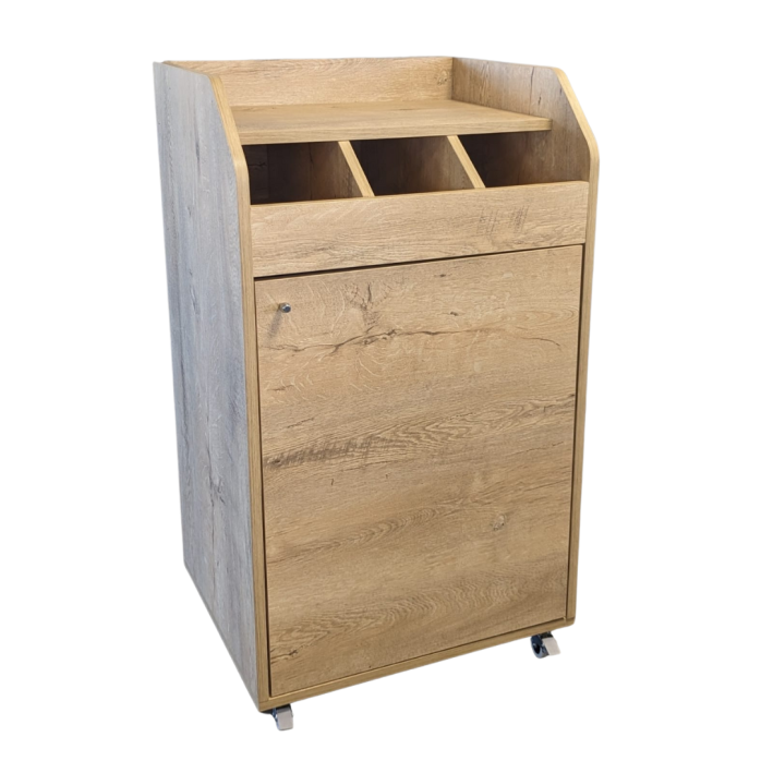 Desserte de service compacte professionnelle en bois Chêne clair PREMIUM - GOLDINOX
