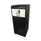 Lot de 4 Poubelles snack en bois noir 100L