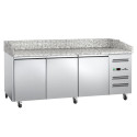 Meuble à pizza réfrigéré Tropicalisée avec granit 3 portes IDEAL - GOLDINOX