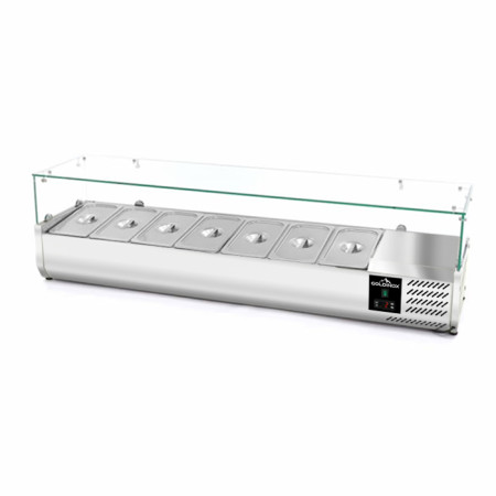 Vitrine à ingrédients réfrigérée 1600x395mm (7x GN1/3) PREMIUM - GOLDINOX