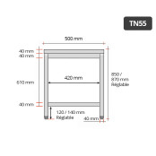 Table inox 500 x 500 mm PREMIUM / GOLDINOX