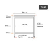 Table inox 600 x 500 mm / GOLDINOX