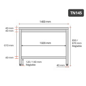 Table inox 1400 x 500 mm / GOLDINOX