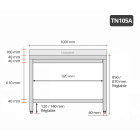 Table inox 1000 x 500 mm adossée / GOLDINOX