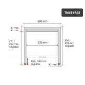 Table inox 600 x 500 mm avec renfort / GOLDINOX