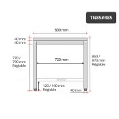 Table inox 800 x 500 mm avec renfort / GOLDINOX