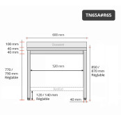 Table inox 600 x 500 mm adossée avec renfort / GOLDINOX