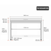 Table inox 1800 x 500 mm adossée avec renfort / GOLDINOX