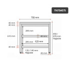 Table inox 700 x 500 mm avec 2 étagères / GOLDINOX