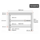 Table inox 1500 x 500 mm avec 2 étagères / GOLDINOX