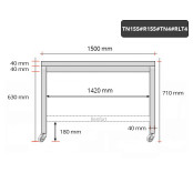 Table inox soubassement 1500 x 500 mm avec renfort sur roulettes / GOLDINOX