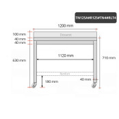 Table inox soubassement 1200 x 500 mm adossée avec renfort sur roulettes / GOLDINOX