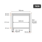 Table inox 700 x 600 mm PREMIUM / GOLDINOX