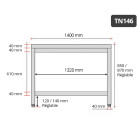 Table inox 1400 x 600 mm PREMIUM / GOLDINOX