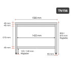 Table inox 1500 x 600 mm PREMIUM / GOLDINOX