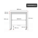 Table inox 600 x 600 mm avec renfort sur roulettes PREMIUM / GOLDINOX