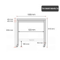 Table inox 1000 x 600 mm avec renfort sur roulettes / GOLDINOX