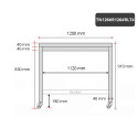 Table inox 1200 x 600 mm avec renfort sur roulettes / GOLDINOX