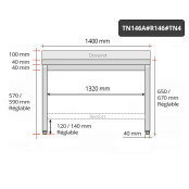 Table inox soubassement 1400 x 600 mm adossée avec renfort / GOLDINOX 