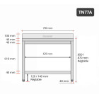 Table inox 700 x 700 mm adossée PREMIUM / GOLDINOX 