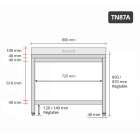 Table inox 800 x 700 mm adossée PREMIUM / GOLDINOX 