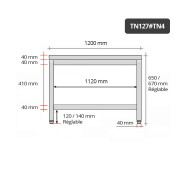 Table inox soubassement 1200 x 700 mm / GOLDINOX 