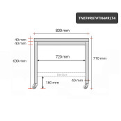 Table inox soubassement 800 x 700 mm avec renfort sur roulettes / GOLDINOX 