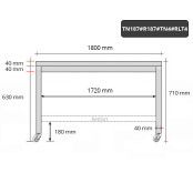 Table inox soubassement 1800 x 700 mm avec renfort sur roulettes / GOLDINOX 