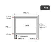 Table inox 800 x 800 mm / GOLDINOX 