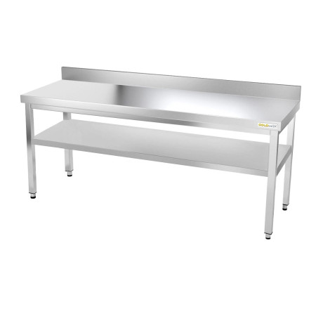 Table inox 2000 x 600 mm adossée PREMIUM / GOLDINOX