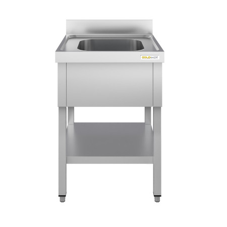 Plonge inox 1 bac - 600 x 600 mm / GOLDINOX