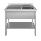 Plonge inox 1 bac - 1000 x 600 mm égouttoir gauche ECO / GOLDINOX