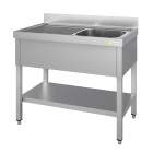 Plonge inox 1 bac - 1000 x 600 mm égouttoir gauche ECO / GOLDINOX