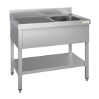 Plonge inox 1 bac - 1200 x 600 mm égouttoir gauche ECO / GOLDINOX