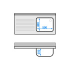 Plonge inox 1 bac - 1200 x 600 mm égouttoir gauche ECO / GOLDINOX