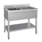 Plonge inox 1 bac - 1400 x 600 mm égouttoir droite ECO / GOLDINOX 